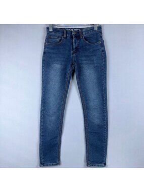 Vintage Genes Black Skinny Jeans Slim Fit Mid Rise Medium Wash Women 28R/30 Blue